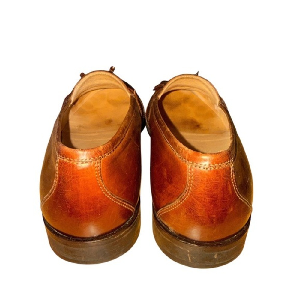 Johnston & Murphy Loafers Mens 8.5W Pre-Owned Brown Tassel Braided Leather Italy - Picture 11 of 16